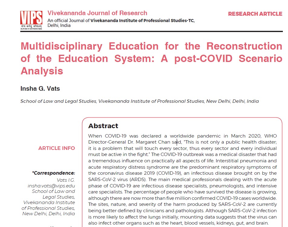 Vivekananda Journal of Research article