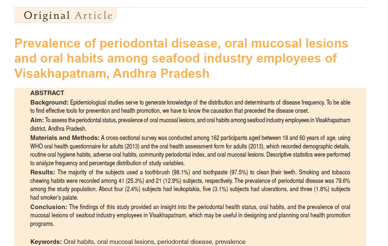 Article on Periodontal Disease