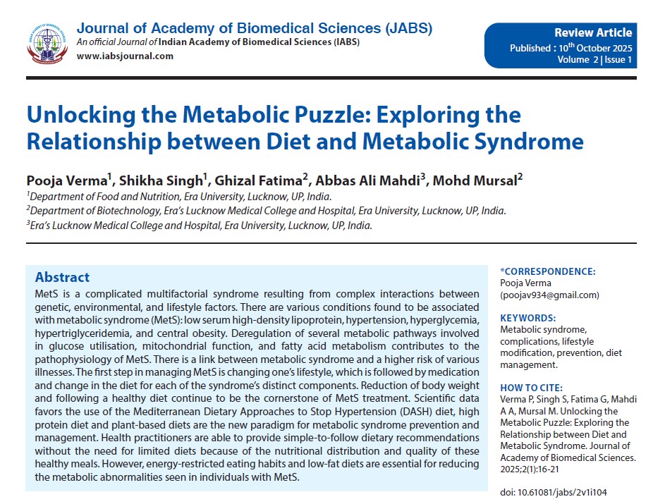 Diet and Metabolic syndrome