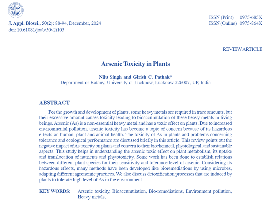 arsenic toxicity JOAB